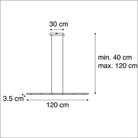 Eettafel / Eetkamer Design hanglamp staal met touch-dimmer incl. LED - Platina Design, Modern Binnenverlichting Lamp