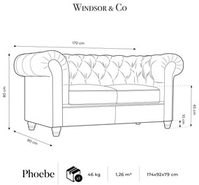 2-zitsbank Phoebe velvet | Windsor & Co