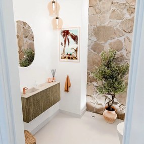 Mondiaz Joya DLux 90cm toiletmeubel dusk met wastafel faye links 1 kraangat frappe