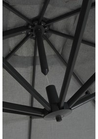 Garden Impressions Zweefparasol Hawaii Deluxe 300x300 - donker grijs - licht grijs