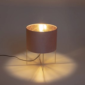 Moderne tafellamp roze met goud - Rosalina