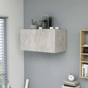 vidaXL Hangkast 80x39x40 cm spaanplaat betongrijs