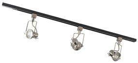 Modern railsysteem met 3 spots staal 1-fase  - Iconic Suplux