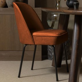BePureHome Vogue Velvet Eetkamerstoel Roest