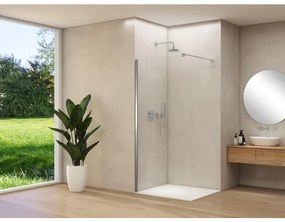 Vaste wand 970-990 mm breed, 8 mm helder glas 200 cm hoog, incl. glasbehandeling, incl stabilisatiestang ST02 LP 200 Zijwand deel B dichtingen transparant ST02100M