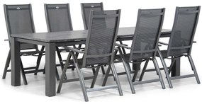 Tuinset 6 personen 240 cm Aluminium/Textileen Grijs Hartman Royal