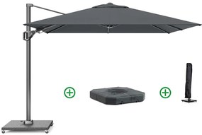 Zweefparasol  2.7x2.7m T2 (incl. voet + hoes) antracite Grijs-antraciet Platinum Voyager