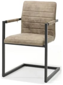 Eetkamerstoel - Apollo II - stof Bull lederlook taupe