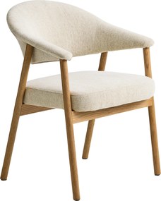 GARDA crème beige (stof Harmony 110) / natuurlijk eiken - GESTOFFEERDE STOEL VOOR WOONKAMER/EETKAMER