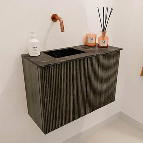 Mondiaz Joya DLux 60cm toiletmeubel shadow met wastafel faye links zonder kraangat lava