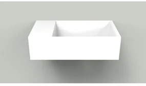 Arcqua Marble Free fontein - 40x22x12cm - zonder kraangat - wasbak rechts - glans wit WAS105741