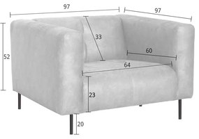 Fauteuil - Almada - leer Bull groen 59