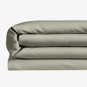 Sampras Satijnen Dekbedovertrek Met Draaddichtheid 300 Groen – Khaki & Bed 135/140cm (220 X 220 Cm) - Sklum
