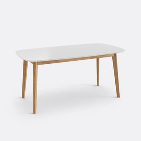 Eettafel, massieve eik en lak, 6 personen, JIMI