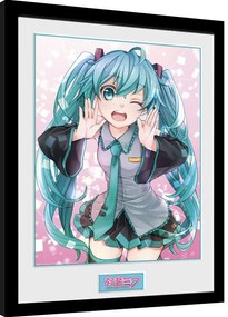 Ingelijste poster Hatsune Miku - Wink