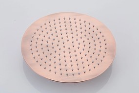 Saniclear Copper Curved inbouw regendouche met 30cm hoofddouche, plafondarm en glijstang geborsteld koper