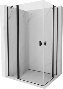 Mexen Mist Duo draaideur douchecabine 105 x 80 cm, transparant, zwart - 8A4-105-080-70-00