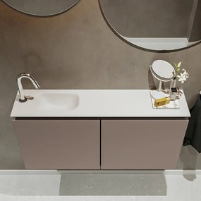 Mondiaz Ture 100cm toiletmeubel smoke met wastafel talc links 1 kraangat