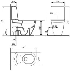 Bocchi Taormina Arch duoblok toilet wit mat