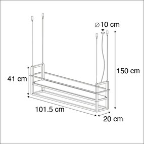 Eettafel / Eetkamer Smart hanglamp met dimmer zwart incl. WiFi A60 - Cage Rack Modern E27 Binnenverlichting Lamp