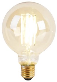 Smart hanglamp goud met zwart 50 cm incl. Wifi G95 - Tess Design E27 cilinder / rond rond Binnenverlichting Lamp