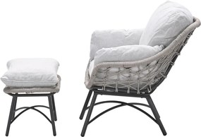 Garden Impressions Selene loungestoelen taupe - Mati bijzettafel Ø50x48 cm