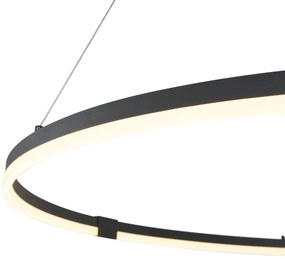 Design hanglamp zwart 120cm incl. LED 3-staps dimbaar - Anello Design rond Binnenverlichting Lamp