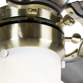 Design Plafondventilator met lamp messing met afstandsbediening - Wings 42 Modern E27 rond Binnenverlichting Lamp