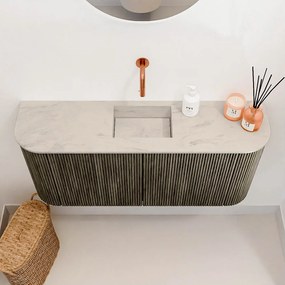 Mondiaz Joya DLux 95cm toiletmeubel ronding links/rechts shadow met wastafel faye midden zonder kraangat opalo