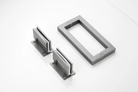 Saniclear Modern scharnieren + handvat voor douchedeur verouderd ijzer - gunmetal
