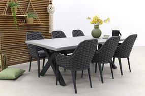 Lucca dark grey/Verona antraciet 220 cm. tuinset - 7-delig