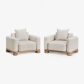 2-pack Acacia Houten Fauteuils Ioanis Lichte Acaciekleur - Sklum