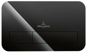 Villeroy & Boch Viconnect 2 knops bedieningsplaat glas glossy zwart 922400RB