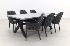 Lucca dark grey/Verona antraciet 220 cm. tuinset - 7-delig