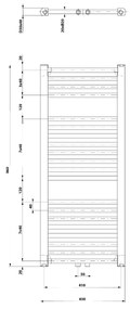Aqualine Direct badkamer handdoek radiator 45x96cm wit 447Watt