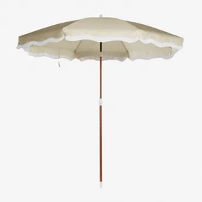 Jarko Parasol Ø230 Cm In Stof En Staal Beige – Crème - Sklum