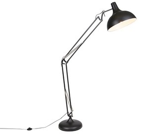 Industriële vloerlamp zwart verstelbaar - Hobby