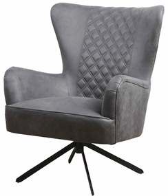 Fauteuil Daley | lederlook Soft antraciet
