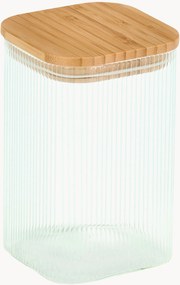 Opbergpot Flow van borosilicaatglas met bamboe deksel, 6-delig