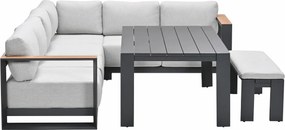 Garden Impressions Malakka lounge dining set 6-delig - valley sand - light teak look