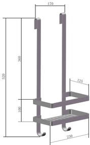 Saniclear Exclusive doucherek / shampoohouder 52cm RVS