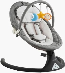 VEVOR Babyschommel, wipstoel met 5 versnellingen, 3 zitposities, babyligstoel met PVC-touchscreen, afstandsbediening, Bluetooth, 10 liedjes en speelstang voor kinderen van 0-9 maanden/0-9 kg