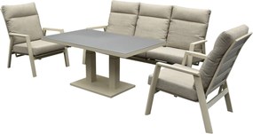 Barolo New York stoel bank dining loungeset 4 delig verstelbaar latte