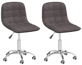 vidaXL Eetkamerstoelen draaibaar 2 st stof taupe