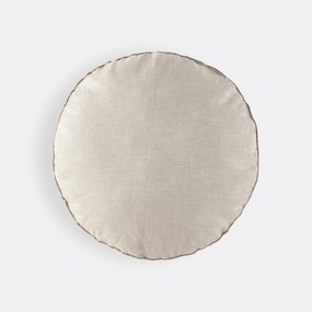 Rond kussen in gewassen linnen, Onega