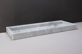 Forzalaqua Palermo wastafel 120x50cm met 2 kraangaten carrara gepolijst