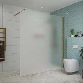 Fortifura Galeria inloopdouche - 180x200cm - mat glas - wandarm - Geborsteld koper PVD (Koper) SW797933/SW876702