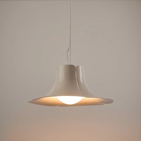 Tulpvormige hanglamp van metaal en opaline Ø48 cm, Tessen
