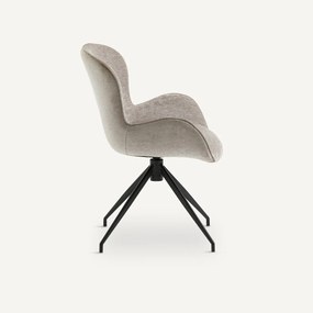Draaiende tafelfauteuil in gevlamd fluweel, Asyar