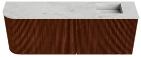 Mondiaz Joya DLux 110cm toiletmeubel ronding links ruby met wastafel faye rechts 1 kraangat opalo